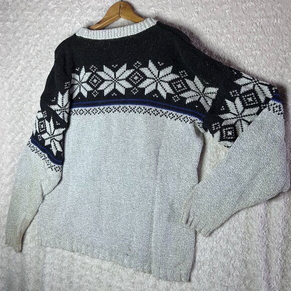 Mountain Express Made in USA 100 Cotton Old‎ Glory Winter Pattern Sweater Size L - Picture 7 of 7